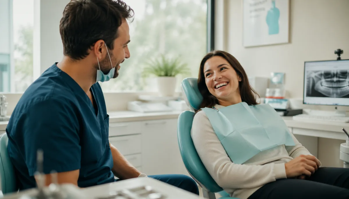 Ledbury Dental Care - dentist with smiling patient